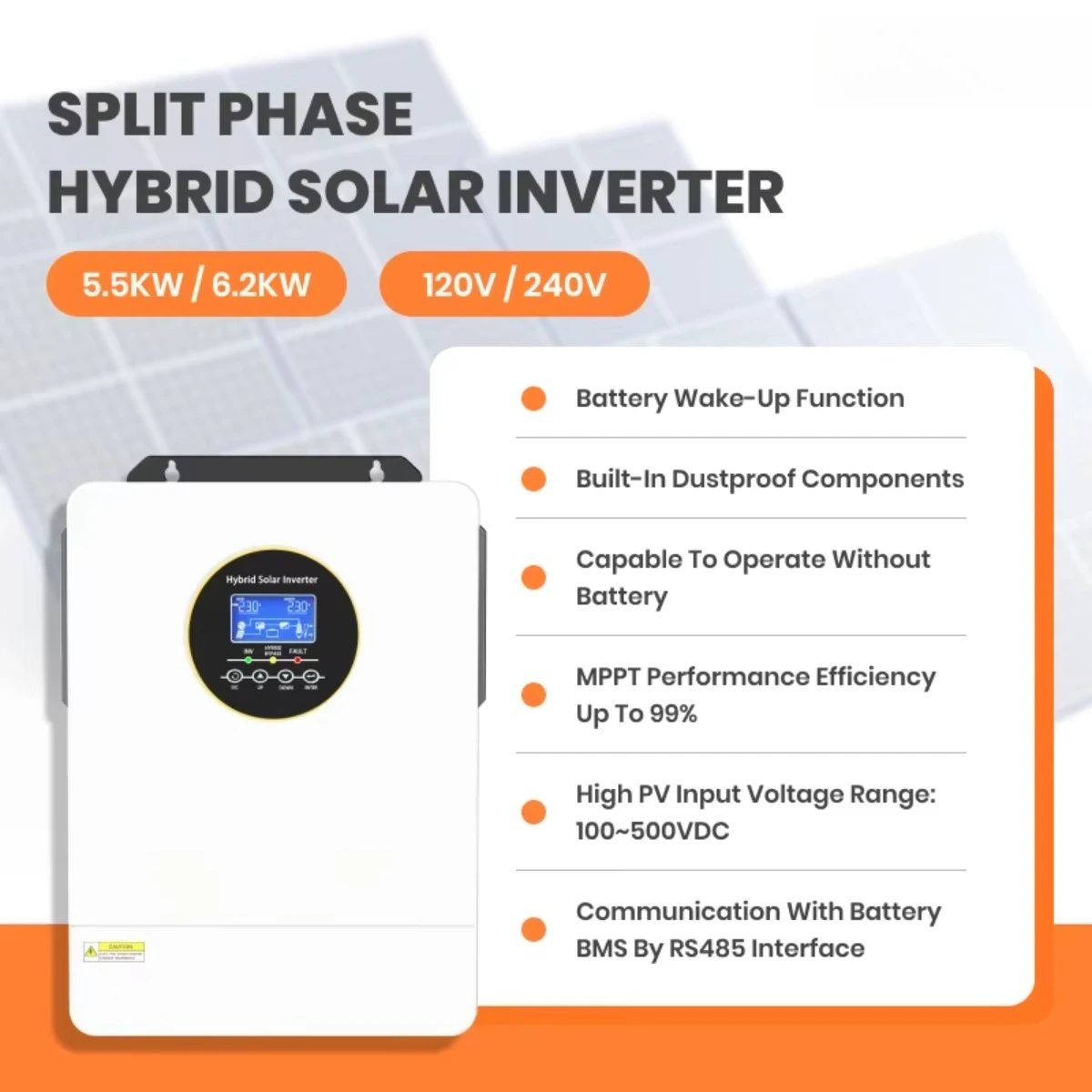 3Kw 4Kw 5000W 5.5Kw 6Kw 6200 P - Hybrid Solar Inverter 5.5Kw Mppt 48V review and price